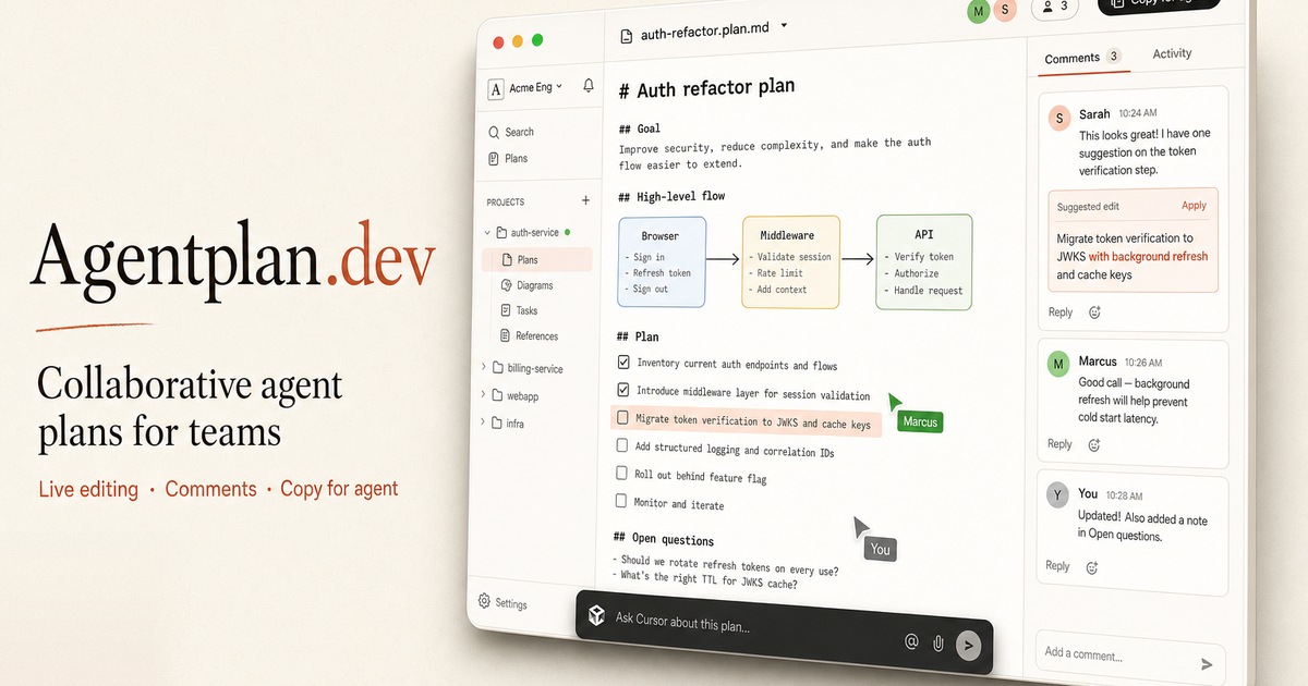 Agentplan.dev — Collaborative agent plans for teams